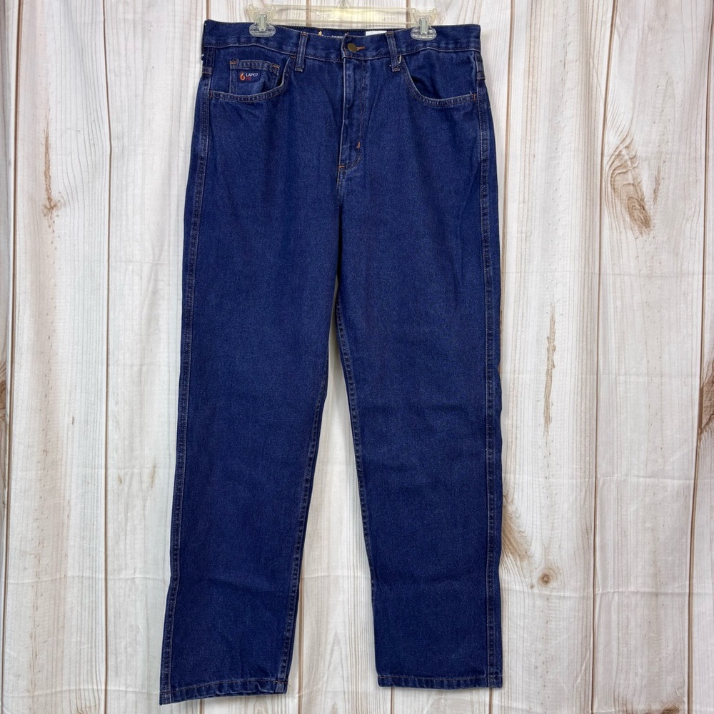 Lapco FR Flame Resistant Mens Denim Work Jeans Dark Wash Blue SIze 36x32
